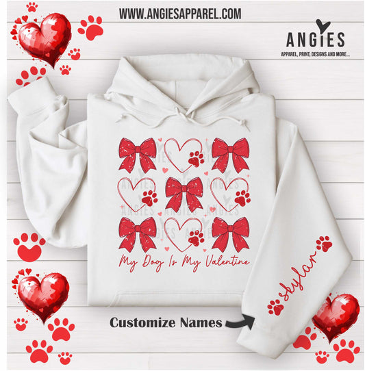 Valentine Red Heart Paw Bow