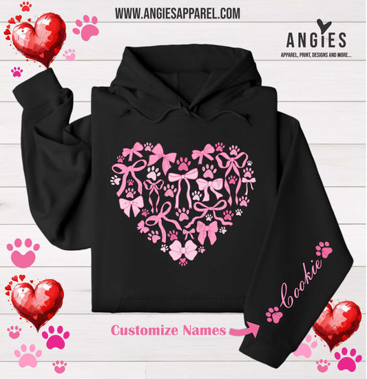 Valentine Pink Paw Bow