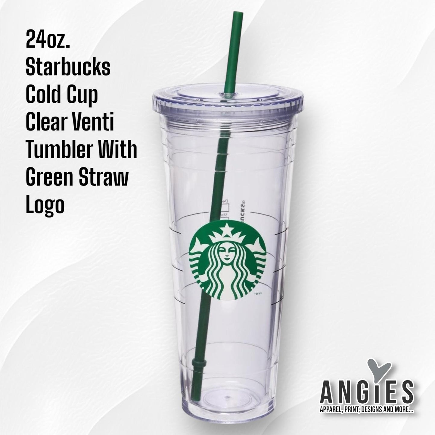 Starbucks Cold Cup Venti (24oz) Clear Double Wall with Lid and Straw