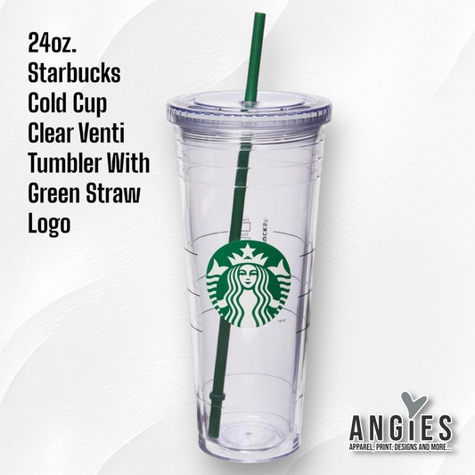 Starbucks Cold Cup Venti (24oz) Clear Double Wall with Lid and Straw