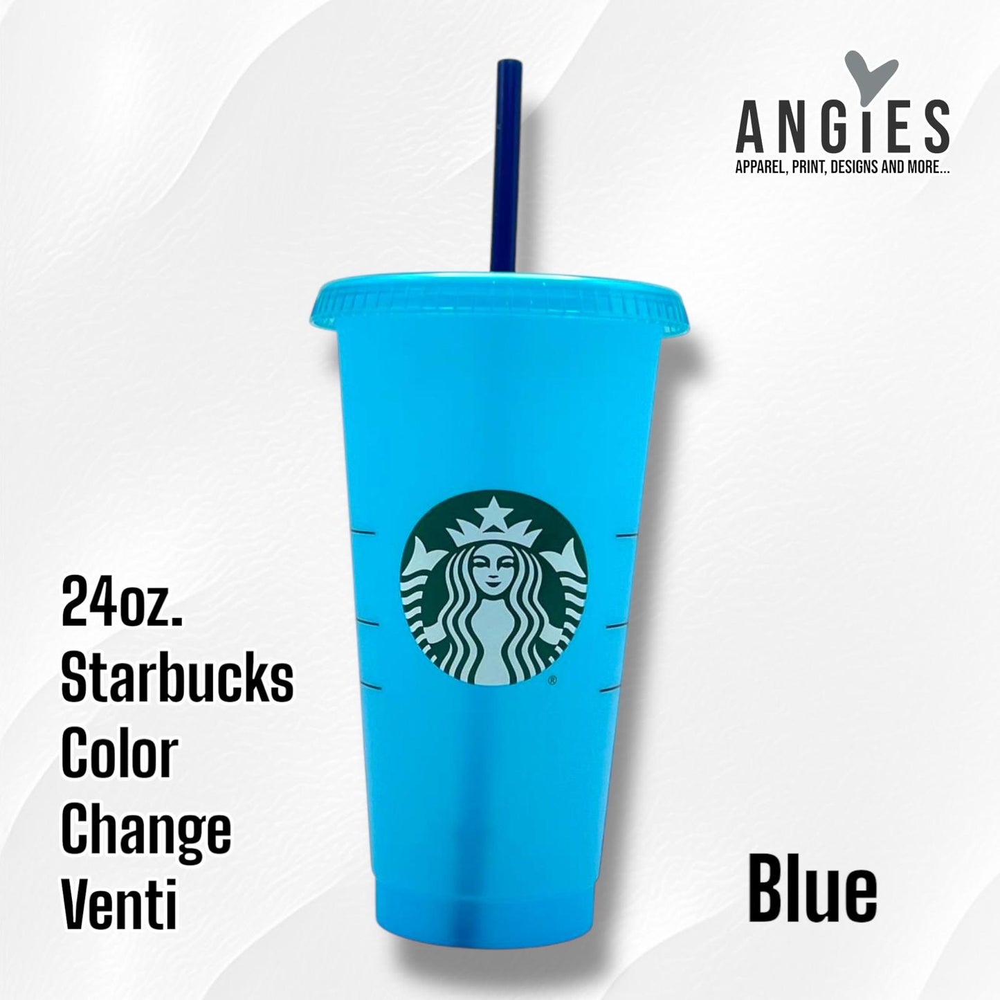 24oz Color Change Venti Cold Cups with Straws