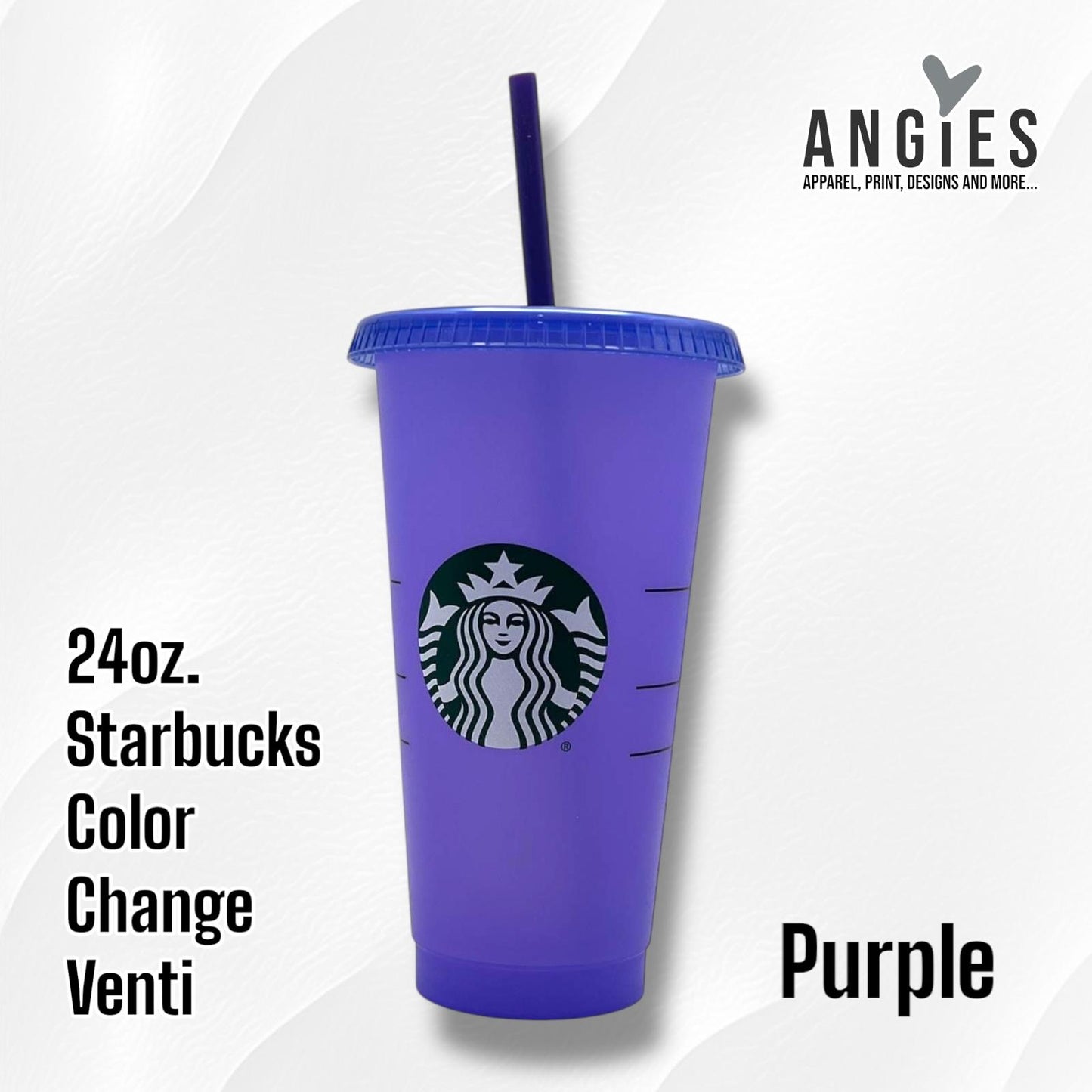 24oz Color Change Venti Cold Cups with Straws