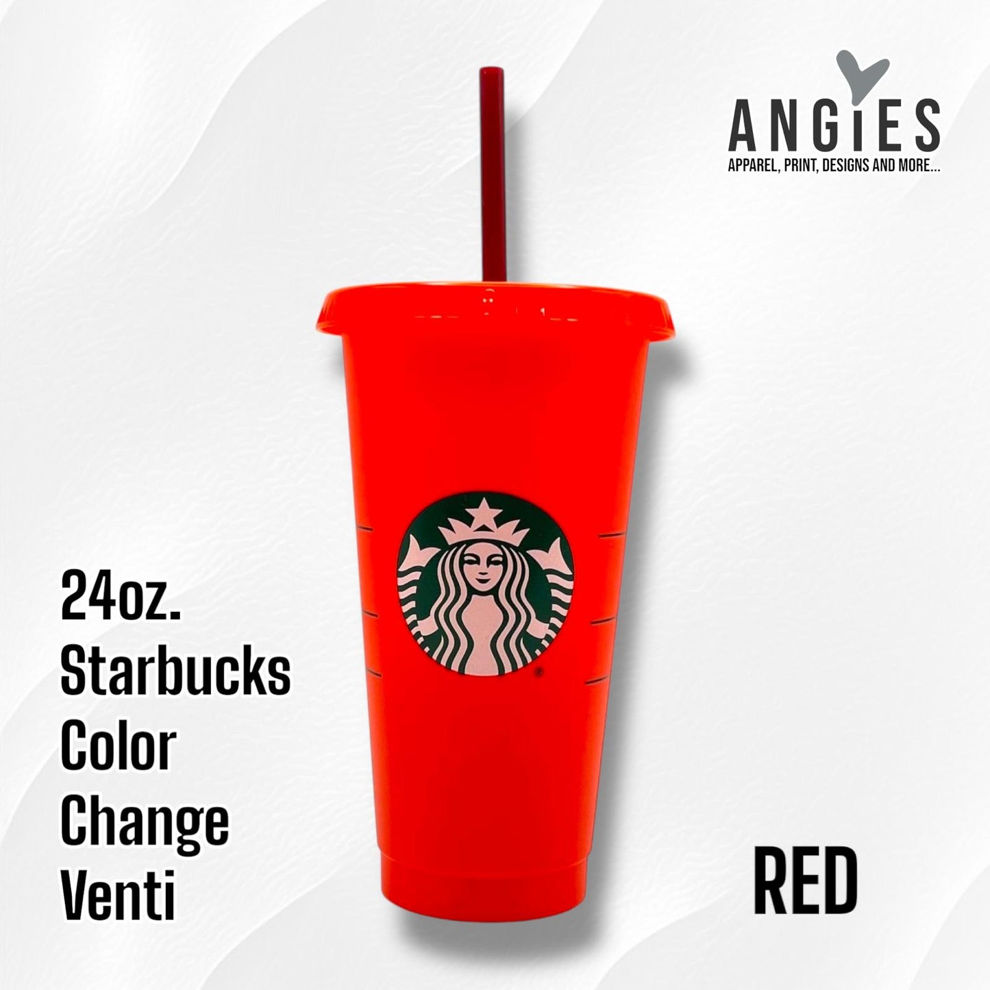 24oz Color Change Venti Cold Cups with Straws