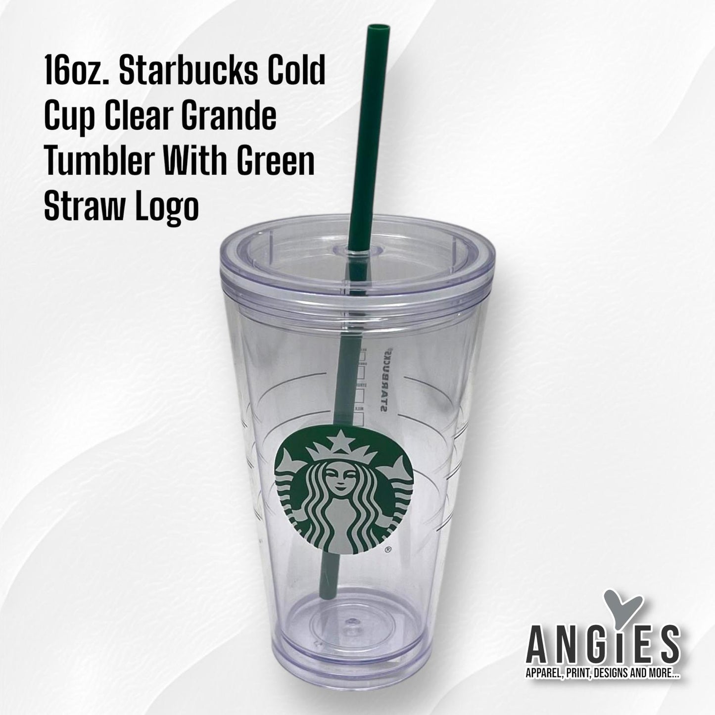 Starbucks Cold Cup Grande (16oz) Clear Double Wall with Lid and Straw