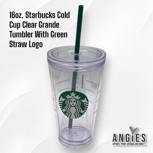 Starbucks Cold Cup Grande (16oz) Clear Double Wall with Lid and Straw