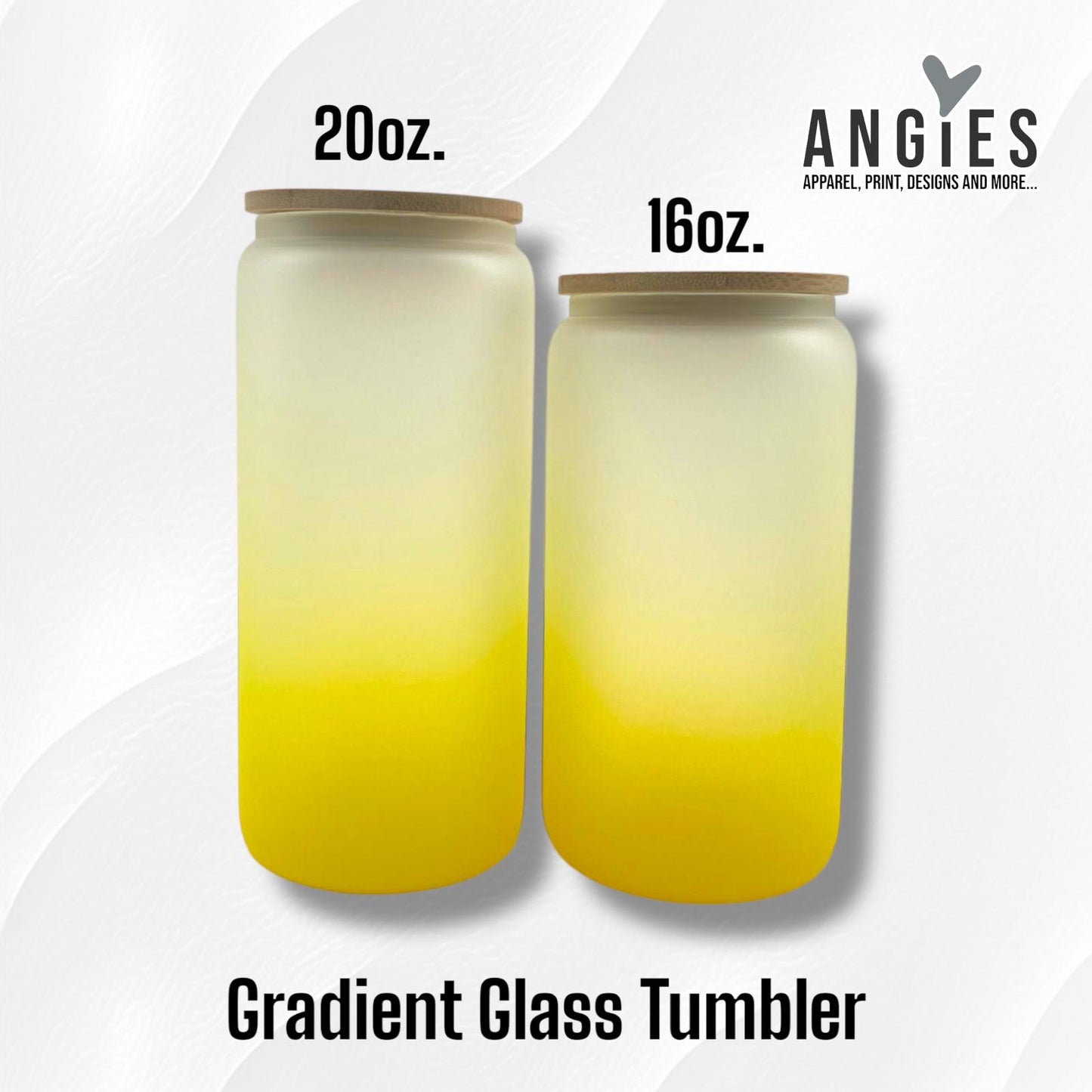 16oz and 20oz. Gradient Color Frosted Glass Cups with Lids and Straws. Can Shaped Glass Tumblers for Sublimation and Casual Use