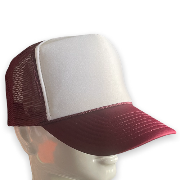 Maroon /White Front Trucker Hat